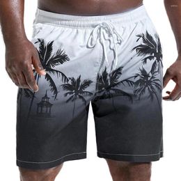 Men's Shorts Men's Board Swim Trunks Beach Drawstring With Mesh Lining Elastic Waist Casual Daily Holiday Boho Hawaiian Black