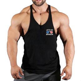 Mens Tank Tops Gym Men Stringer Bodybuilding Fitness Singlets Muscle Vest Cotton Hooded Round No Pain Gain Hoodies 230504