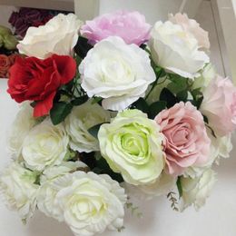 Decorative Flowers Portable 7-head Wedding Centrepiece Round Head Simulation Flower For Office