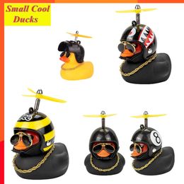 New Breaking the Storm Car Helmet Black Yellow Duck Windmill Breaking the Wave of Bicycle Duck Decoration