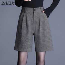 Women's Shorts Woollen Wide Leg Shorts For Women Autumn Winter Loose Shorts Bermuda Femme All-Match Shorts Casual Shorts M-4XL 230504