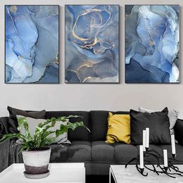 Number GATYZTORY 3pc/Set DIY Painting By Numbers Blue Abstract Landscape Canvas Painting Drawing Coloring By Numbers For Home Decor