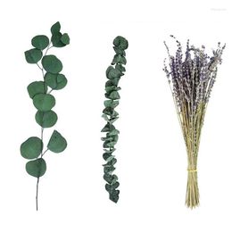Decorative Flowers 17 Inch Natural Real Eucalyptus Leaves Shower Decor Home Aromatic Lavender Plant