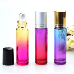 10ml Glass Roll on Bottles Gradient Color Roller Bottles with Stainless Steel Balls Roll-on Bottle Perfect for essential oils Classic