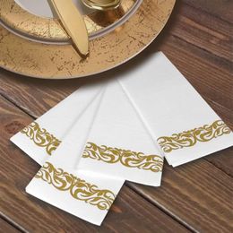 Kitchenware 50pcs Disposable Napkins Paper Wedding Party Decorative Materials Art with Designs Serving High Grade Knife Fork Spoon Tissue