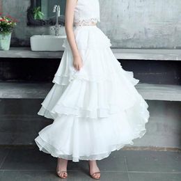 Skirts 2023 Summer White Chiffon Cute Cake Female / Plus Size 5XL XXXXL Maxi Skirt Woman Party Long Womens