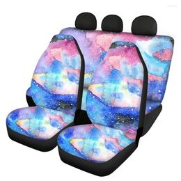 Car Seat Covers INSTANTARTS Fantasy Starry Sky Design Trim Set Easy Clean Colorfast Beautiful Automobile Decorative Accessories