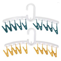 Hangers 10 Clips Drying Rack Plastic Sock Straight Rod For Clothes Travel Portable Supplies