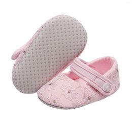 First Walkers Baby Girls Shoes Non-Slip Flats Summer Lace Flower Princess Dress Crib Autumn Spring Casual