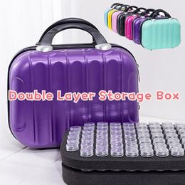 Stitch AZQSD 132 Bottles Diamond Painting Tools Container Storage Bag Carry Case Daimond Painting Bag Zipper Accessories Double Layer