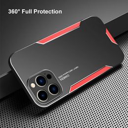 Luxury Matte Aluminum Metal Case For iphone 15 14 13 12 pro max mini plus Matte Cover Silicone Bumper Camera Shockproof Protect Back cover casing