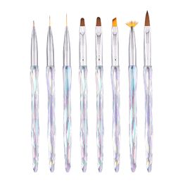 8PCS/Set Nails Art Painting Pens Soft Slender Brush UV Gradient Gel Drawing DIY Nail Brushes Tools Accessories Polish Tool Manicure