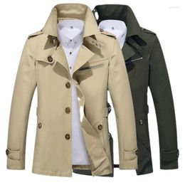 Men's Jackets Nice Spring And Autumn Men's Business Solid Colour Long Jacket Casual Windbreaker Fashion Cotton Clothing