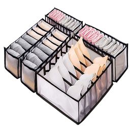Storage Boxes Bins 3Pcsset Underwear Drawer Organiser Storage Box Foldable Closet Organisers Drawer Divider Storage Boxes for Underpants Socks Bra 230503