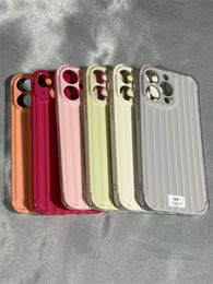Designer Silicone Phone case Simple Stripe Suitable for iPhone 14 13 12 Pro max 12 14plus Soft shell Anti-fall phone case
