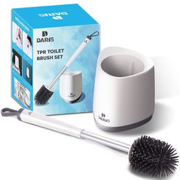 Cleaning Brushes TPR Silicone Toilet Wall Mounted Standard Base Soft Bristle with Holder Bathroom Accessories 230504