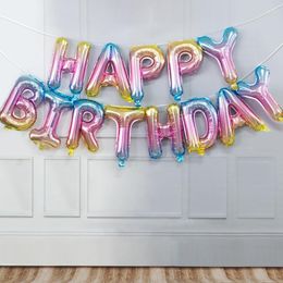 Party Decoration Happy Birthday Balloons Supplies Letter Helium Foil Globos Balony Banner Baby Shower Latex