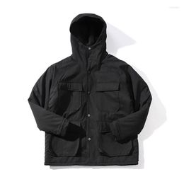 Men's Jackets 2023 Japanese Casual Workwear Winter Jacket Men's Warm Windbreaker Hooded Thick Coat