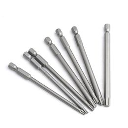 Schroevendraaier 10pcs 1/4 Hex Shank Magnetic Star Torx Screwdriver bit 100mm Length T6 T7 T8 T9 T10 T15 T20 T25 T27 T30 T40 Tool Exact Screw