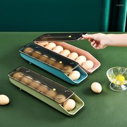 Storage Bottles Automatic Rolling Egg Box Eggs Holder Basket Container Dispenser Organizer Cartons Tray Kitchen Fridge Accessory