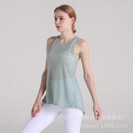 Active Shirts Women Backless Yoga Running Fitness T-shirts Sleeveless Vest Quick Dry Loose Sport Tee Tops Female Gym