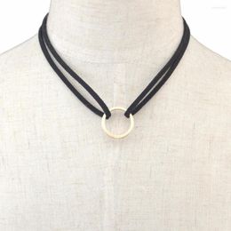 Pendant Necklaces Idealway Simple Brown Black White Double Rope Leather Choker For Women Female Cocktail Party Fashion Accessoreis