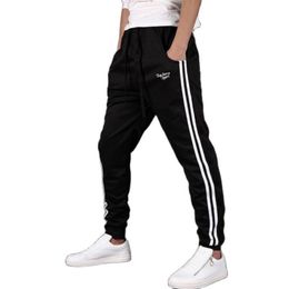 Pants 2021 New Men Fitness Running Training Sports Cotton Trousers Men's Breathable Two Stripes Printed Long Trousers Casual Pants XXL