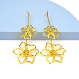 Dangle Earrings Vintage High Quality Long Metal Drop For Women Flower Fashion Jewellery Pendientes Wholesale