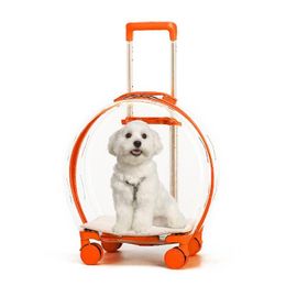 Carrier Cat Dog Transparent Suitcase Pet Trolley Suitcase Luggage with Wheels Travel Bag Suitcase Pet Cat Carrier Backpack Pet Stroller