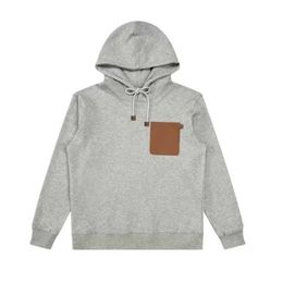 Mens Womens Hooded Sweater Designer Hoodie Leather Pockets Hoody Casual Sweatshirt Cotton Shirt Men Pullover Hoodies Asian Size 581