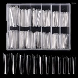 False Nails 240Pcs/Box XXL Long Square Tips Coffin Shape Fake Press On Acrylic Accessories Supplies For Professionals