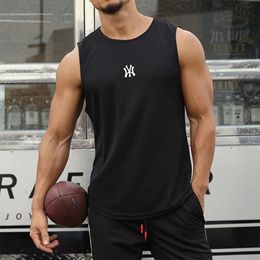 Mens Tank Tops Gym Top Fashion Vest Sleeveless Shirt Singlets Workout Bodybuilding Sports Muscle Brand Fitness Clothing 230504