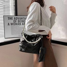 Women's Bag Autumn New Single Shoulder Crossbody Chain Bag Two-Piece Set Versatile Embroidery Thread Pearl Underarm Bag Wholesale