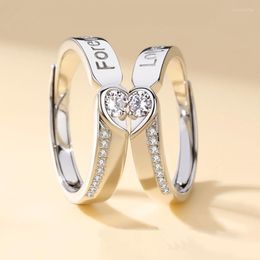 Wedding Rings Forever Love Couple Adjustable Matching Dating Ring Set For Man Women Fashion Jewellery Drop KAR299