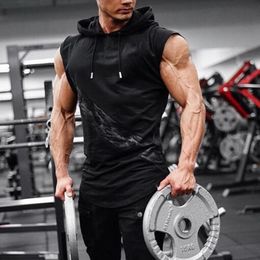 Mens Tank Tops Men High Elasticity Fitness Vest Bodybuilding Stringer Top Muscle Guys Sleeveless Hoodies Undershirt Clothing 230504