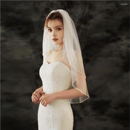 Bridal Veils 2023 Short Wedding Veil Handmade Crystal 2layer With Comb Accessory Eropea Y Americana Velo De Diamante