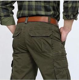 Pants ICPANS Mens Pants Cotton Casual Military Mens Cargo Pants With Many Pockets Army Khaki Plus Size 3044 Mens Pants 2019