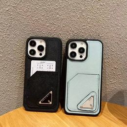 Designer Saffiano Phone Cases iPhone 15 14 13 12 11 Pro Max 18 17 16 15pro 14pro 13Pro 12Pro 11pro X XS XR 7 8 Card Slot Wallet Plus Purse with logo box