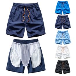 Men's Shorts Men Swimwear Mesh Swimming Shorts Trunks Quick Dry Board Beach Shorts Swimsuit Sport Gym Shorts Sea Swim Shorts Man Sportswear Z0504