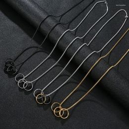 Pendant Necklaces Jewellery Men' And Women's High Quality Long Box Chain 18k Gold Plated Waterproof Multicolor Ring Stainless Steel