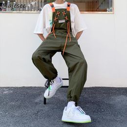 Dress Pants Men Casual Summer Retro Handsome Loose High Street BF Overalls Drawstring Fashion Chic Army Green Youth Allmatch Chic New