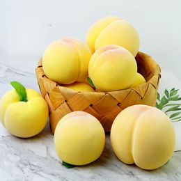 Party Decoration Simulated Yellow Peach Fake Xiantao Fruit Model Shop Teaching AIDS Props Toys