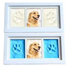 Toys Pet Keepsake Kit Pawprint Paw Print Keepsake Frame Kit With Wooden Photo Frame And Clay Mold For Dogs Or Cats