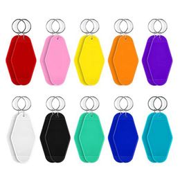 Keychains 20Pcs Blank Motel Keychain Double-Sided Heat Transfer For DIY Crafts Ornament Zipper Pulls Backpack LabelsKeychains