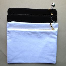 12oz black white cotton canvas makeup bag with gold silver zip and matching color lining blank cosmetic bags toiletry pouch272u