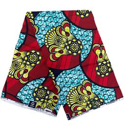 Fabric 6 Yards 2020 Ankara Wax Fabric African Print for Sewing Super Real Wax Pagne Africain 100% Cotton Loincloth for Dress 40x40