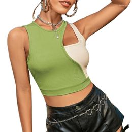 Women's Tanks Round Neck Top Sleeveless Y2k Cropped Tops Low Cut Basic Short Cami 10CE