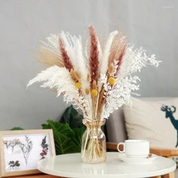 Decorative Flowers Arrivals Mixed Small Pampas Grass And Reed Flower Christmas Decoration 2023 Items With 30Pcs/Lot