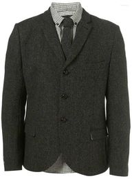 Men's Suits 2023 Fashion Smoking Tweed Men Suit 3 Pieces Groom Tuxedo Mens Custom Made Slim Fit Groomsmen ( Jacket Pants Vest)