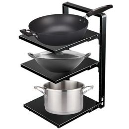 Organization Cookware Rack Holder Organizer Heavy Duty Pan Rack Stainless Steel Pot Lid Rack Kitchen Cabinet Pantry Cookware Organizer